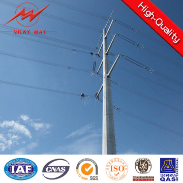 8m 5kn Africa Galvanized Electric Power Pole Manufacture